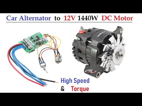 12v 120 Amps Car Alternator converted to DC Motor (...