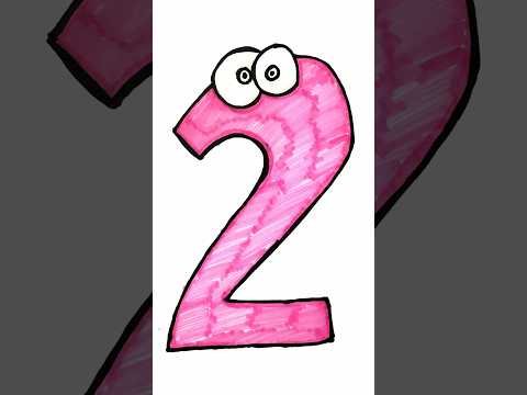 Let's draw and color the number 2 #drawing #art #satisfyling#shortsvideoyoutube