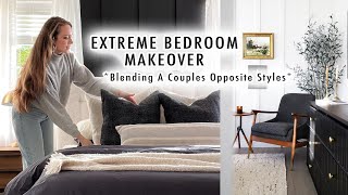 EXTREME BEDROOM MAKEOVER *Blending A Couples Opposite Styles* | XO, MaCenna