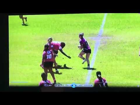 U16 Women's Rugby sensations Shameka Mack Truck Petterson massive tackle