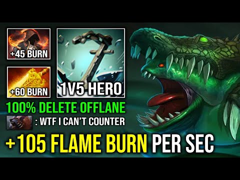 WTF 1v5 RAID BOSS 105 Flame Cloak Radiance Burning Per Sec Against Hard Counter Tidehunter Dota 2