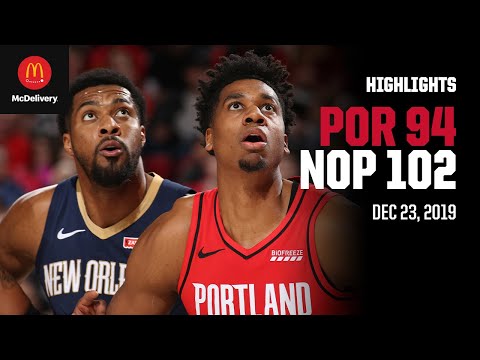 Trail Blazers 94, Pelicans 102 | Game Highlights by McDelivery | December 23, 2019