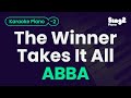 ABBA The Winner Takes It All Lower Key Piano Karaoke