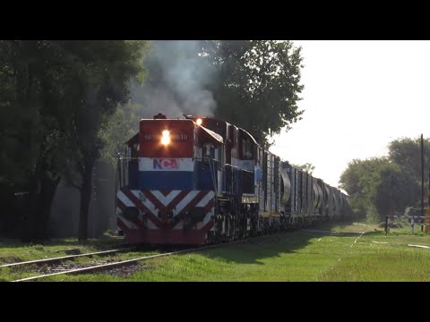 GM GR12 6610 + ALCo RSD16 8272 de NCA con un cerealero cargado por Marcos Juárez 28-02-26