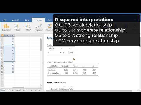 Simple Linear Regression in Jamovi