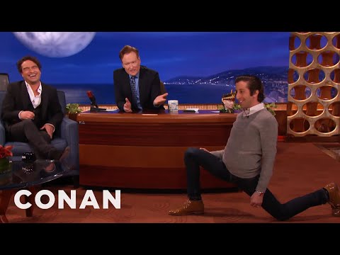 Simon Helberg's Sensual Warm-Up Lunges | CONAN on TBS