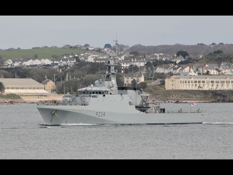 THE ROYAL NAVYS NEWEST WARSHIP: HMS SPEY P234 ENTERS DEVONPORT NAVAL BASE - 8th April 2021