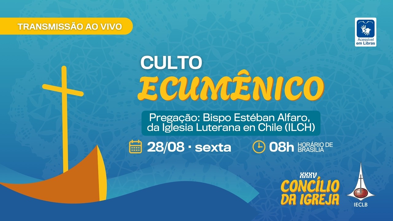 Culto ecumênico <br><small style="color: #666; font-size: 0.85em;">29/08 - sexta (08h)</small>