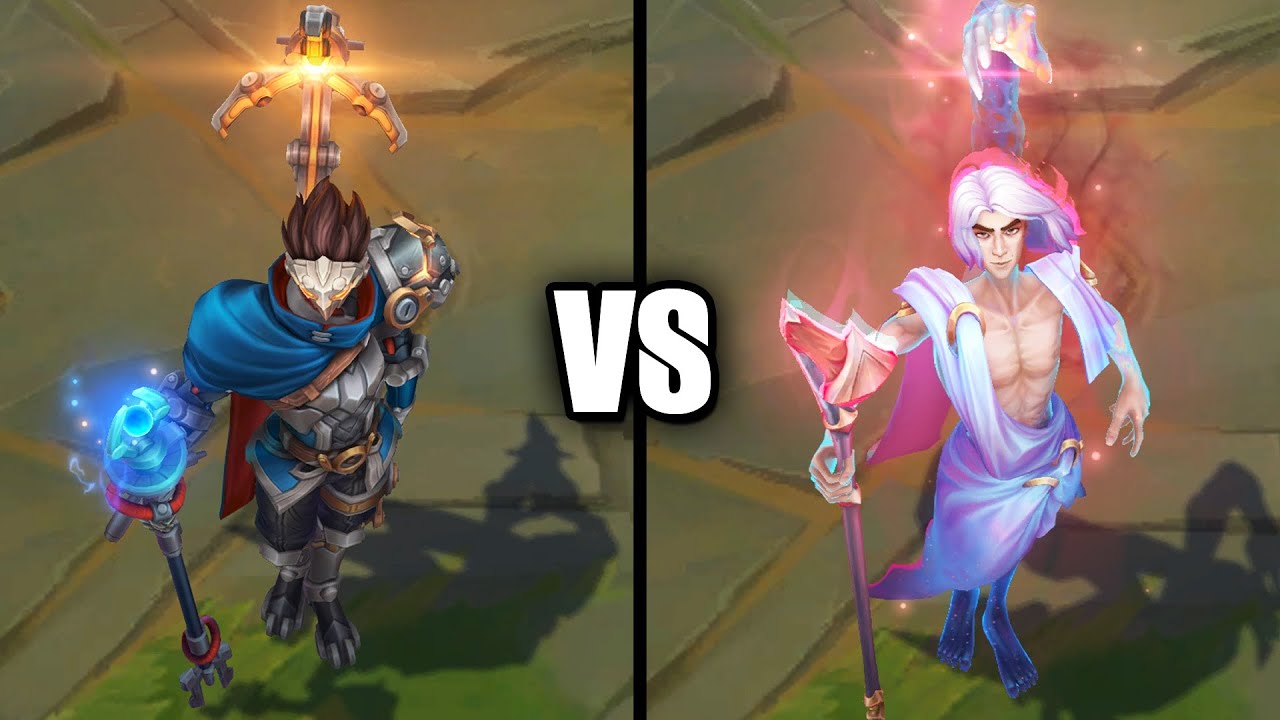 Machine Herald Viktor vs Arcane Savior Viktor Skins Comparison (League of Legends)