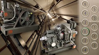 3 Schindler D-Series modded 70s Office Lifts in Winterthur, Switzerland