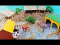 DIY How To Make A Mini Village Cow Shed Animals Farm Horse Shed