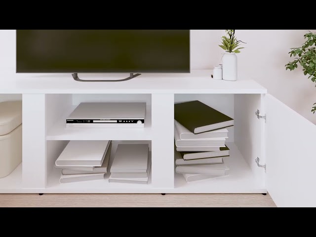 Vidéo teaser pour 801161 vidaXL TV Cabinet White 120x34x37 cm Engineered Wood