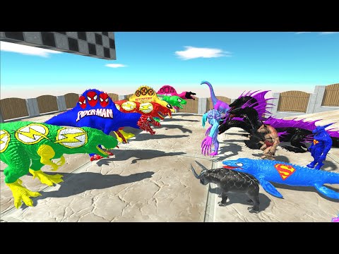 POWER UP CHAMPIONS SPEED RACE SUPER DINOSAURS ZIGZAG DEATH CLIMB - Animal Revolt Battle Simulator