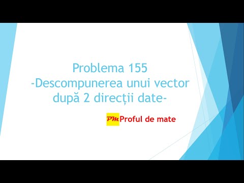 Problema 155 - Descompunerea unui vector după 2 direcții date #profuldemate #REZOLVteme #matematica
