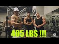 Brad Castleberry shoulder workout 405LB!! Shoulder Press with Friends