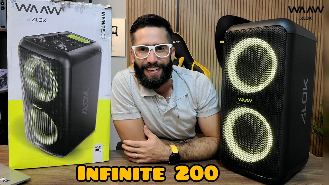 WAAW SOUND BOX INFINITE 200 By Alok 160W: Essa caixa de som CHEGOU PRA DETONAR! (Unboxing/Análise)