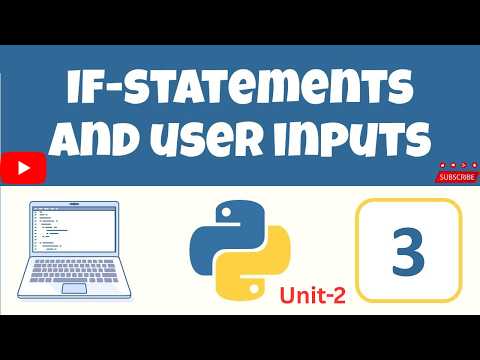 User Input And If Statement Unit 2 Python Programming Pythonprogramming Aktu