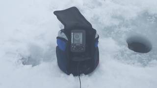Christian Goss ice fishing for first time Feb 2017