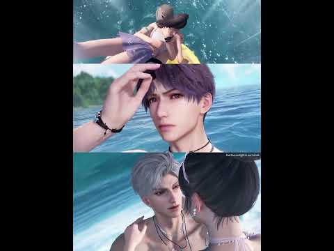 Xavier, Rafayel, Sylus' hug summer beach banner - Love and Deepspace 戀與深空 沈星回、祁煜、秦徹的公主抱 夏日 #rafayel