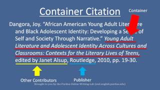 MLA Style: List of Works Cited (8th Ed., 2016)