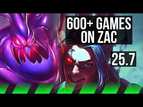 ZAC vs KAYN (JGL) | 7/2/19, 600+ games | EUW Diamond | 25.7