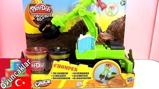 Play Doh Türkçe: Diggin Rigs Seti Chomper Inşaat Arabası Tanıtıyoruz! - Harika Oyun Hamurları