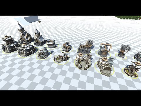 [Unity RTS] WarKingdoms Log 012 - More Buildings! With new textures and tint shader.