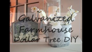 GALVANIZED LOOK // FARMHOUSE DECOR // DOLLAR TREE DIY