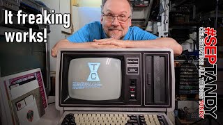 The left-for-dead TRS-80 Model II is finally repaired and working!