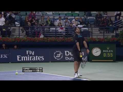 Roger Fed R V Feliciano Lopez Dubai 2012 R2 Highlights HD