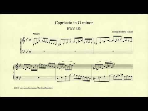 Handel, Capriccio in G minor, HWV 483, Piano
