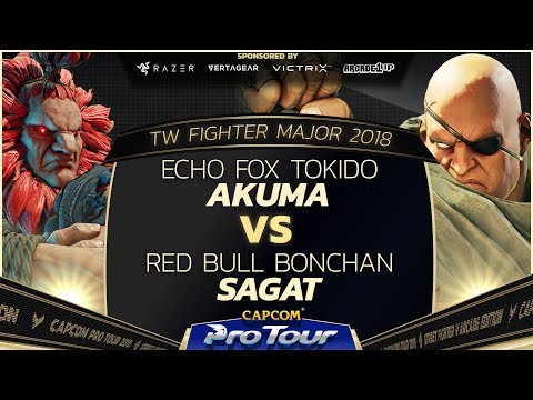 Echo Fox Tokido (Akuma) vs Red Bull Bonchan (Sagat) - TW Fighter Major 2018 Top 16 - SFV - CPT 2018
