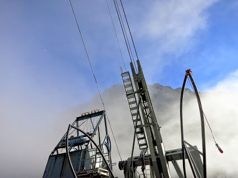 Stechelberg - Mürren direkte Transportbahn Bergfahrt steilste Luftseilbahn der Welt - cable car