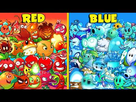 All Plants RED vs BLUE - Who Will Win? - Pvz 2 Team Plant vs Team Plant