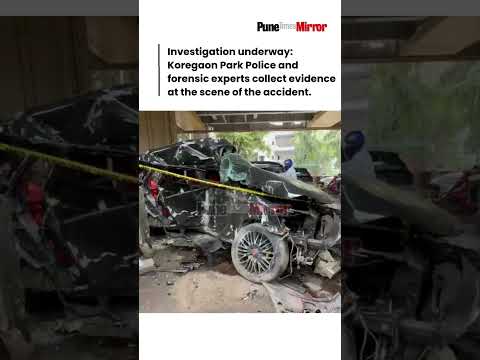 Koregaon Park Police and forensic experts collect evidence at the scene of the accident.