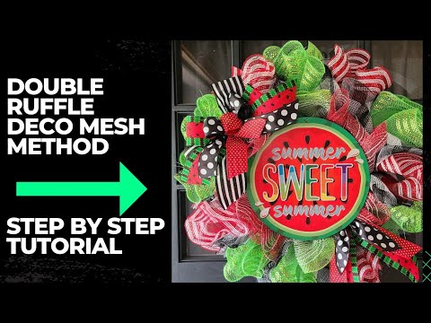 *NEW* DOUBLE RUFFLE DECO MESH WREATH BASE | DIY Dollar Tree Summer Wreath | How To Make A Wreath