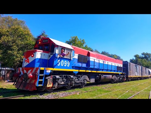 [4K] Tren cargado de NCA con la EMD GT-22CW 9099 pasando por Marcos Juárez!!!!!!