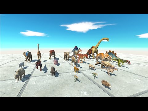 FALLING SPEED RACE DINOSAURS VS ANIMALS  - TO GET FINISH FIRST - Animal Revolt Battle Simulator
