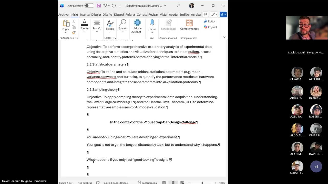 Experimental Design Lecture -Exploratory data analysis, statistical parameters and sampling
