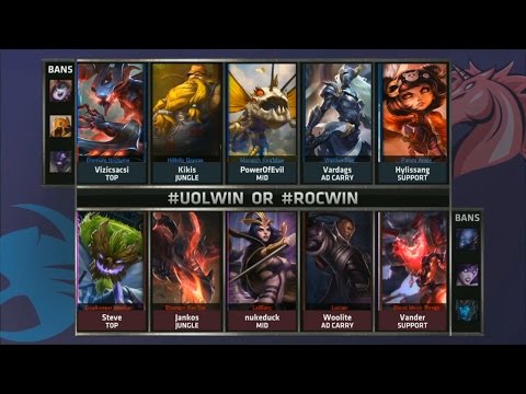 UOL vs ROC Game 1 Highlights - UNICORNS OF LOVE vs ROCCAT - Week 2 EU LCS SUMMER 2015