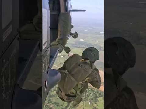 military parachuting training with helicopters #shorts #military
