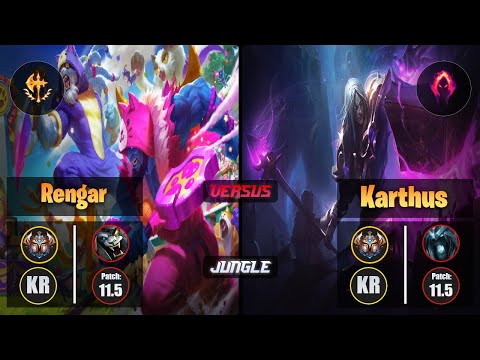 Challenger RENGAR [Conqueror] (Jungle) VS  KARTHUS - Challenger KR Patch 11.5