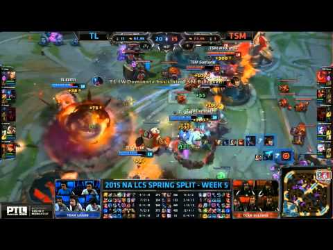 TSM Jinx Wildturtle Quadrakill Base Defense - TL vs TSM Game 2 (NA LCS Spring 2015)