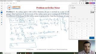 Lecture 66 #Problem Solved on #Orificemeter, #Fluid #Mechanics