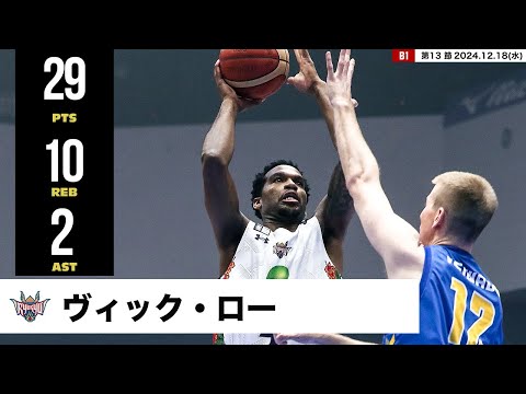 【プレーまとめ】琉球#4 ヴィック・ロー｜第13節｜12.18.2024 プロバスケ (Bリーグ)