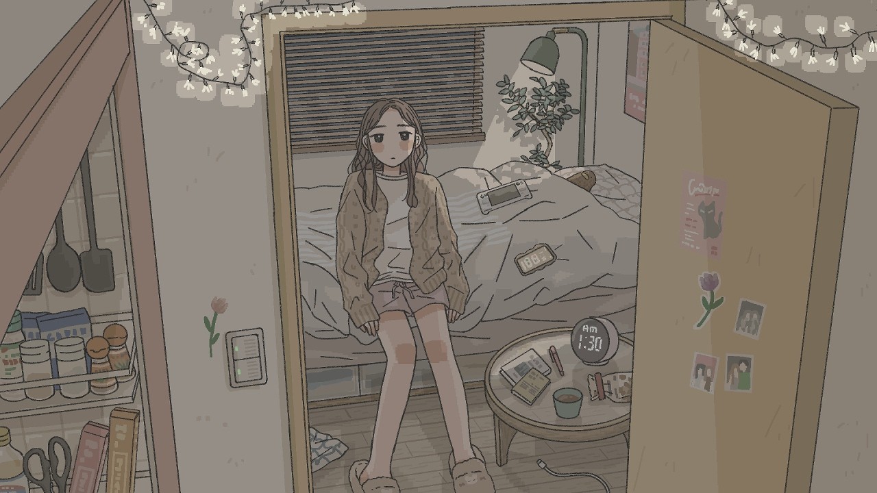 AM 1:30 / Sleepless Nights with Lonely Girl【35min / Lofi / Chill / Piano / Ambient /  February】
