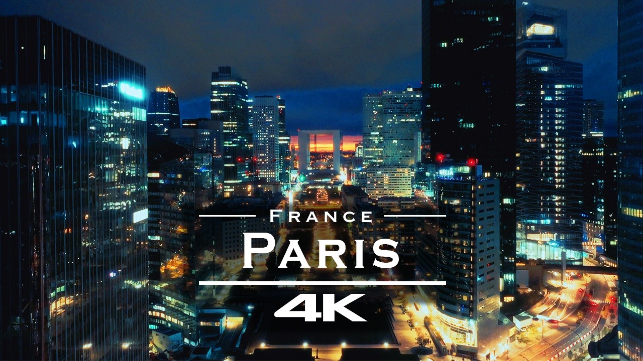 Paris at Night in 4K 🇫🇷 | Stunning Drone Views of La Défense & City Lights