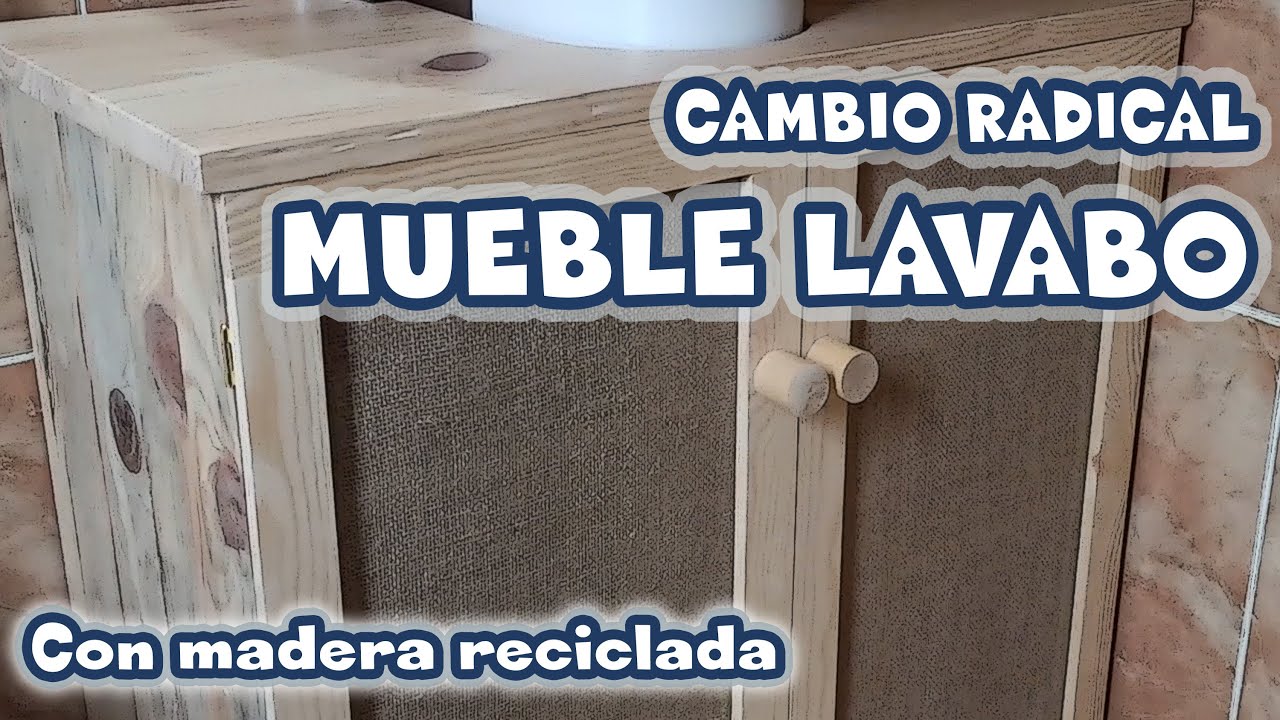MUEBLE LAVABO con madera reciclada de palets