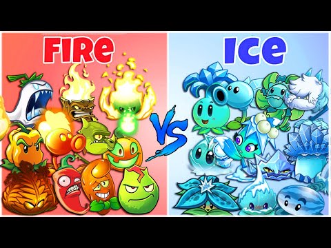PvZ 2 Team FIRE Plants Vs ICE Plants - Which Plant Team Will Win?