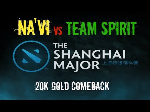 Dota 2 Road To Shanghai Major - Na'Vi vs Team Spirit 2nd game (20k gold comeback) Highlights